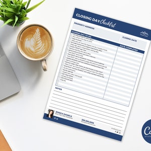 Closing Checklist, Realtor Tool, Real Estate Marketing, Real Estate Checklist, Realtor, Custom, Canva, Printable, Seller Packet, Real Estate