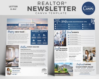 Real Estate Newsletter | January Newsletter | Real Estate Marketing | Email Marketing | Real Estate Template | Newsletter | Editable