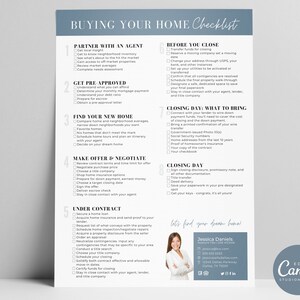 Real Estate Home Buyer's Checklist, Real Estate Marketing, Printable ...