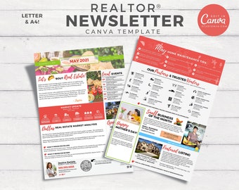 Real Estate Newsletter | May Newsletter | Real Estate Marketing | Email Marketing | Real Estate Template | Newsletter | Editable