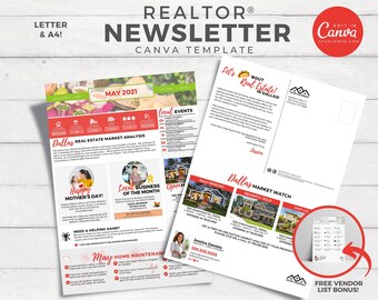 Real Estate Newsletter | May Newsletter | Real Estate Marketing | Email Marketing | Real Estate Template | Newsletter | Editable