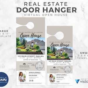 Deurhanger voor onroerend goed, Hangtags, Onroerend goed, Makelaar, Makelaarsmarketing, Deurtag, Visitekaartje, Makelaar, Open Huis