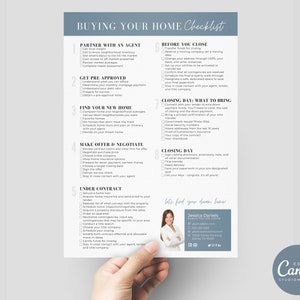 Real Estate Home Buyer's Checklist, Real Estate Marketing, Printable ...