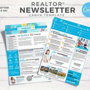 Real Estate Newsletter | June Newsletter | Real Estate Marketing | Email Marketing | Real Estate Template | Newsletter | Editable