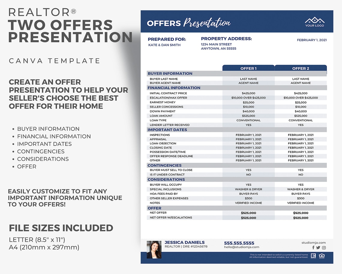 Realtor Offer Presentation Realtor Marketing Real Estate Etsy Sweden