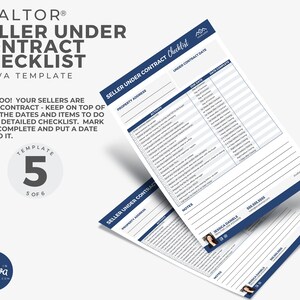 May include: A checklist for sellers under contract. The checklist includes a list of activities to complete, due dates, and a space for notes. The checklist is designed to help sellers stay organized and on track during the home selling process.