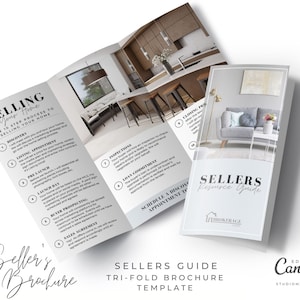 Real Estate Seller Brochure, Real estate sellers guide, Tri-fold real estate brochure, Real estate marketing, Canva
