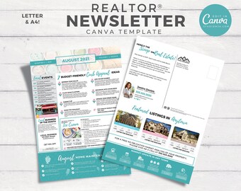 Real Estate Newsletter | August Newsletter | Real Estate Marketing | Email Marketing | Real Estate Template | Newsletter | Editable