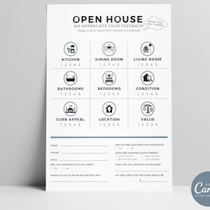 Feedbackformulier voor open huis | Open Huis Aanmelden | Canva-sjabloon | Makelaar sjabloon downloaden