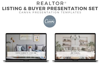 listing presentation kit real estate Real Estate Listing Presentation, Buyer Presentation, Real Estate Marketing, Presentation template, Realtor Marketing, Canva, Download