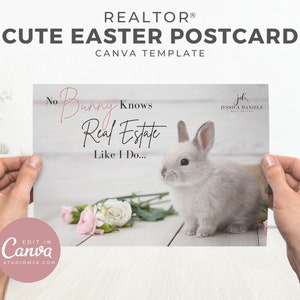 Cartolina di Pasqua immobiliare/Modello agente immobiliare/Immobiliare/Canva/Postale immobiliare/Cartolina/Marketing agente immobiliare/Agente immobiliare divertente