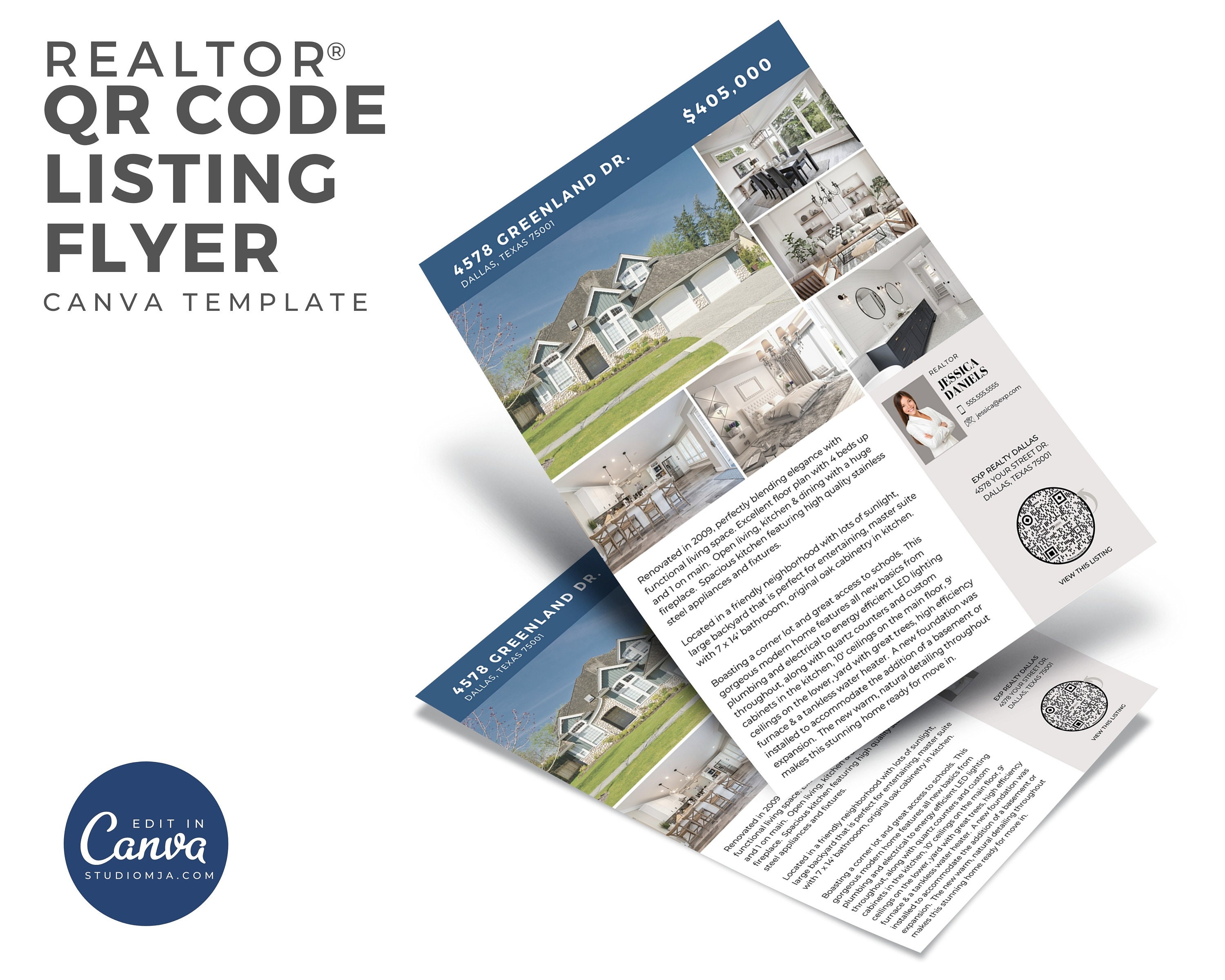 Real Estate Flyer Template | Canva Template | Real Estate Marketing ...