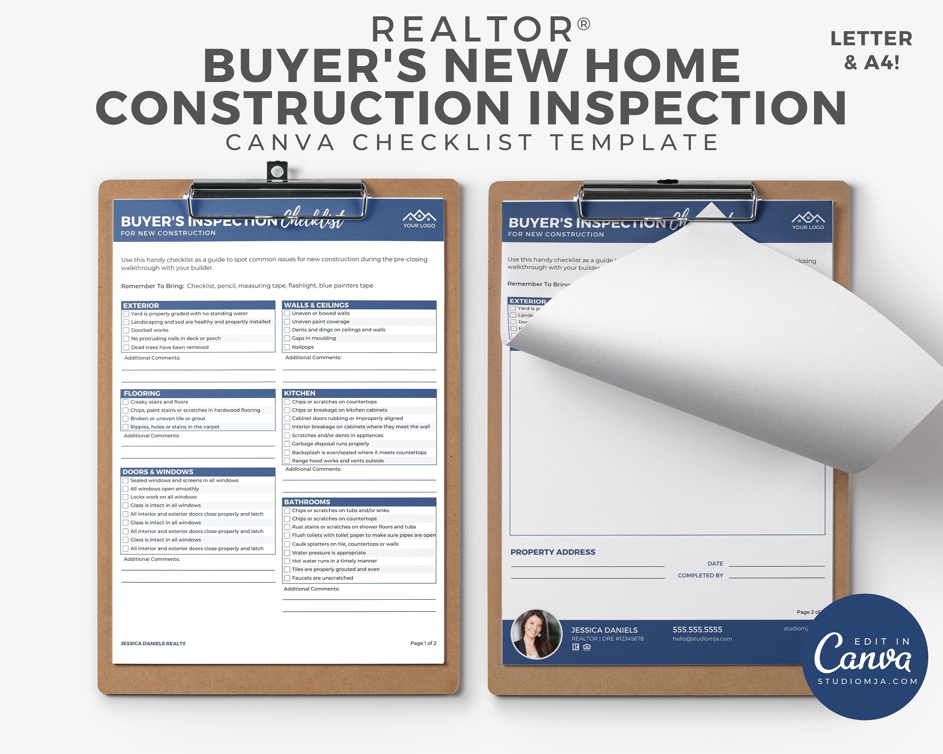 Real Estate Buyer New Construction Inspection Checklist Real - Etsy