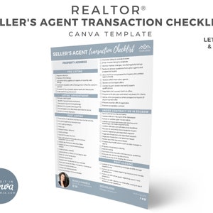 Sellers Agent Transaction Checklist, Real Estate Marketing, Real Estate Flyer, Buyers Agent Checklist, Real Estate Printable