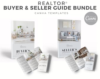 Real Estate Buyer Guide, Seller Guide, Buyer Seller Guide BUNDLE, Real Estate Template, Real estate marketing, canva, Realtor