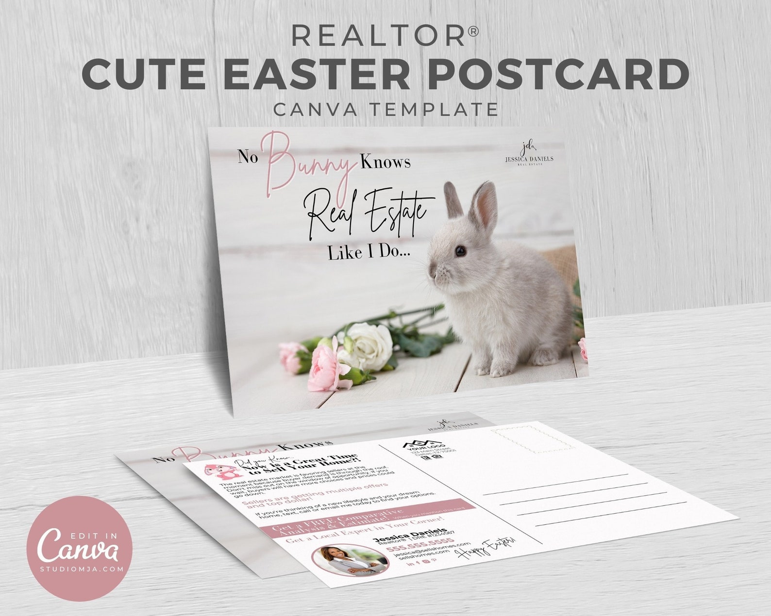 Real Estate Easter Postcard Realtor Template Real Estate Etsy