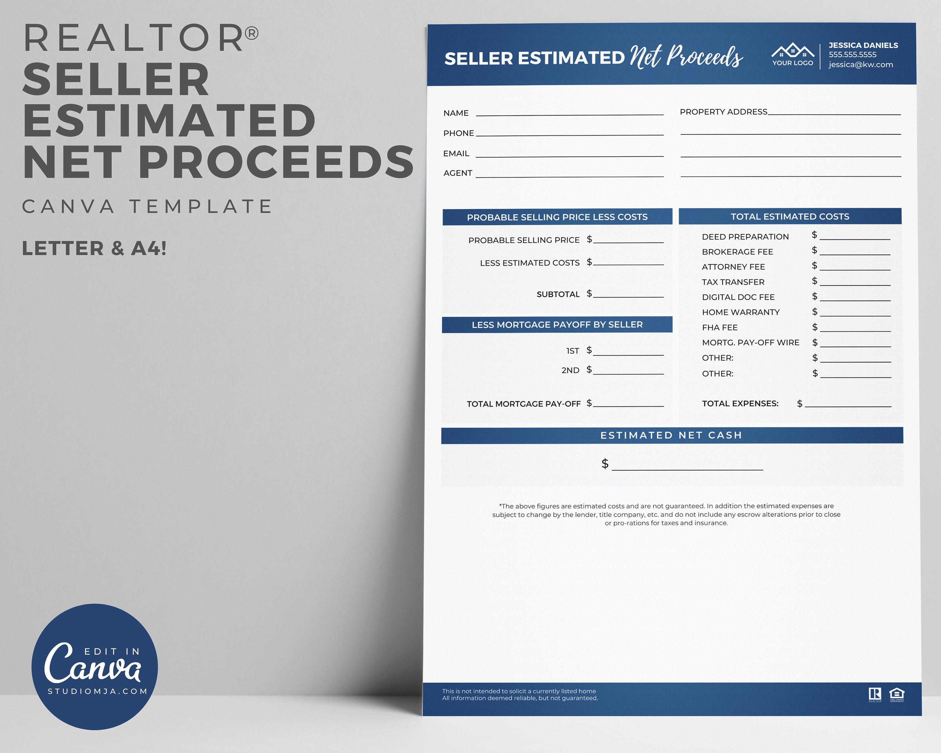 real-estate-sellers-estimated-net-proceeds-sheet-real-estate-etsy