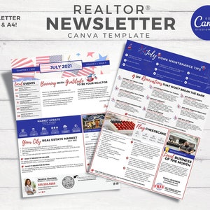 Real Estate Newsletter | July Newsletter | Real Estate Marketing | Email Marketing | Real Estate Template | Newsletter | Editable