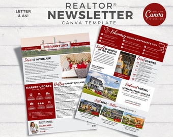 Real Estate Newsletter | February Newsletter | Real Estate Marketing | Email Marketing | Real Estate Template | Newsletter | Editable