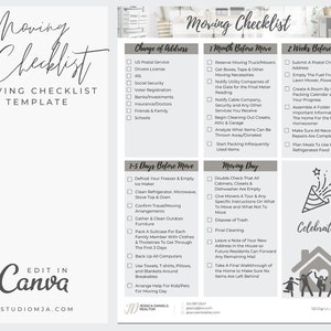 Real Estate Agent Template | Moving Guide Checklist Template | Canva Template | Realtor Digital Download Template image 1