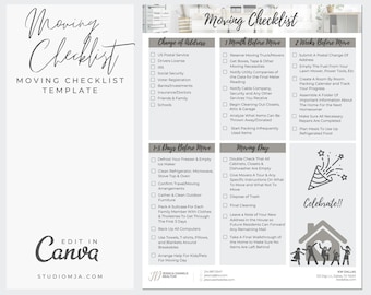 Real Estate Agent Template | Moving Guide Checklist Template | Canva Template | Realtor Digital Download Template