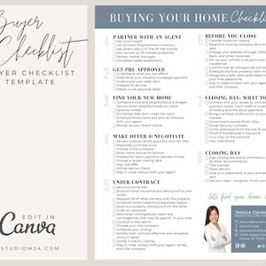 Real Estate Home Buyer's Checklist, Real Estate Marketing, Printable ...