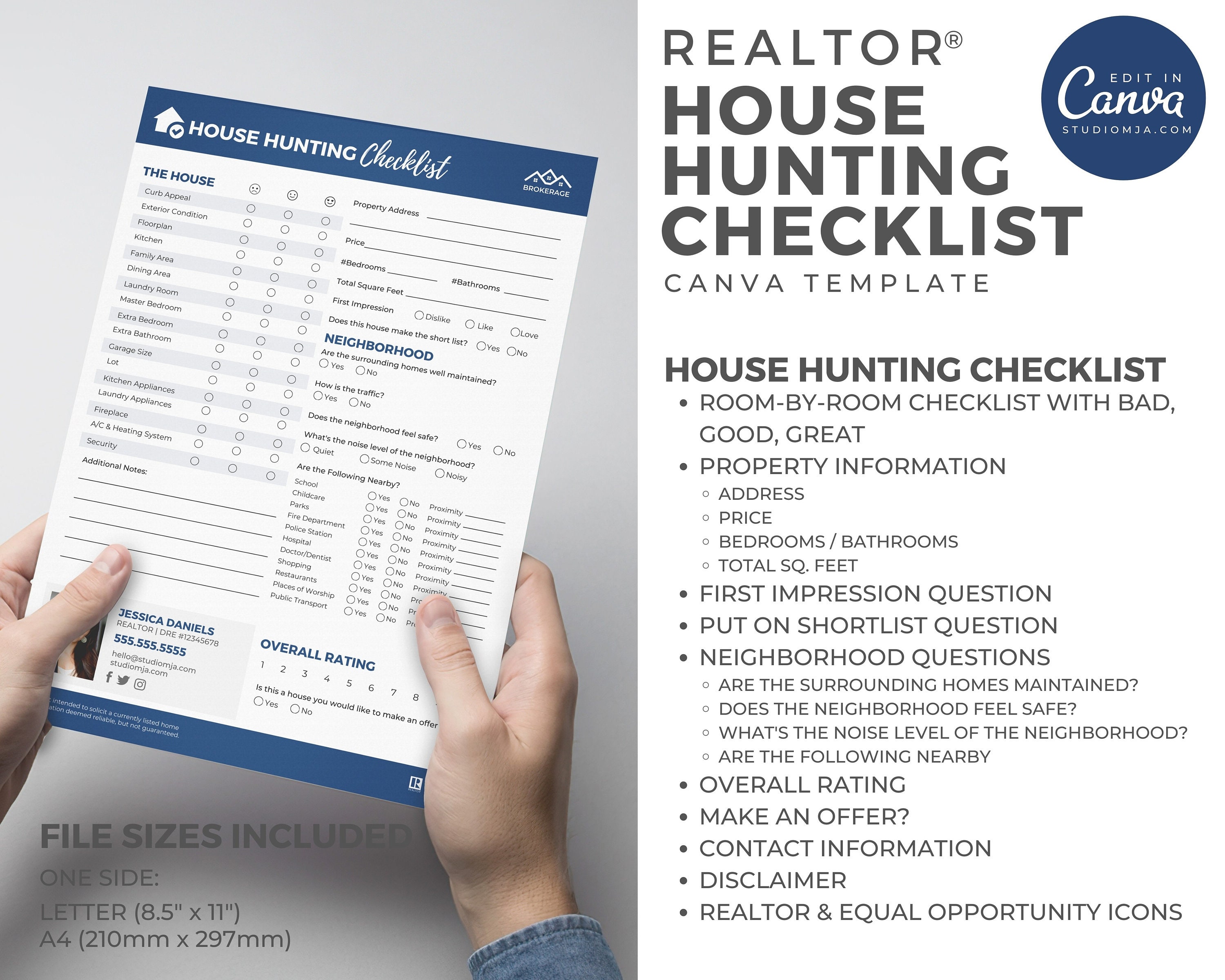 House Hunting Checklist | Real Estate Marketing Template | Home Buyer ...