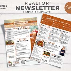Real Estate Newsletter | September Newsletter | Real Estate Marketing | Email Marketing | Real Estate Template | Newsletter | Editable