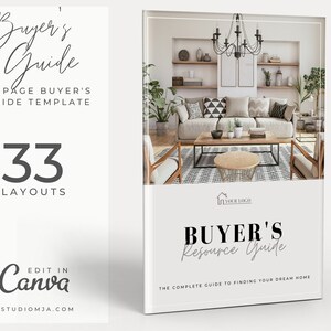 Real Estate Buyer Guide, Editable Buyer Packet for Realtors, Real Estate Template, Real estate marketing, canva, editable, Realtor Template