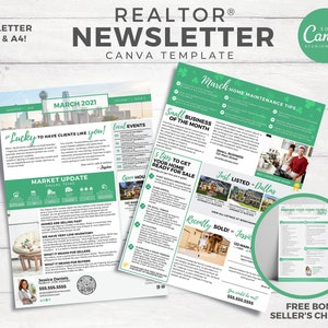 Real Estate Newsletter | March Newsletter | Real Estate Marketing | Email Marketing | Real Estate Template | Newsletter | Editable