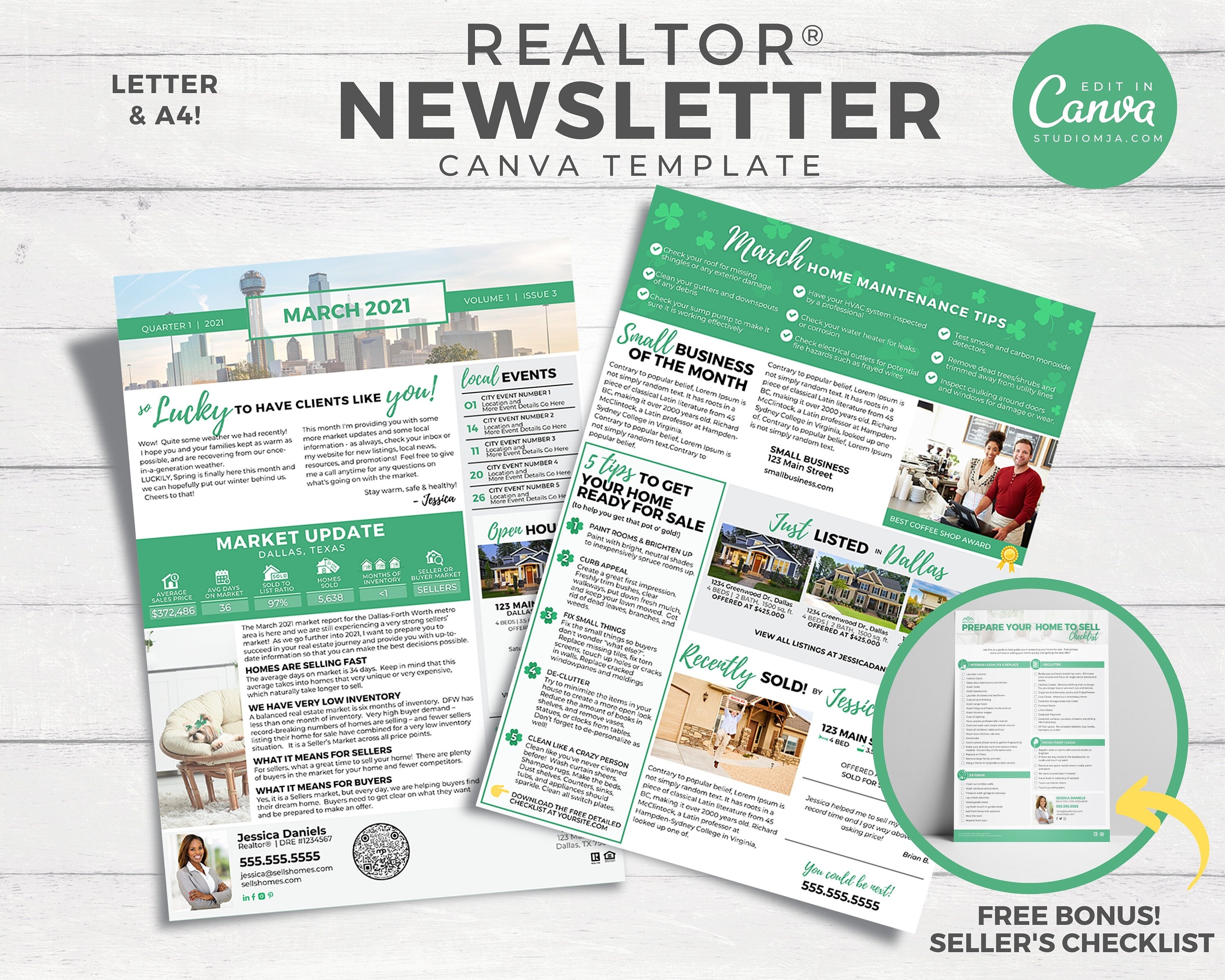 Real Estate Newsletter March Newsletter Real Estate Etsy