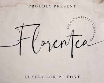 Florentea Script Font: Luxury Handwritten Font with Ligatures