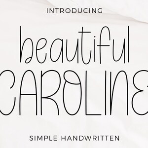 Beautiful Caroline - Simple Font, Minimalist Font, Handwritten Font, Fun Font