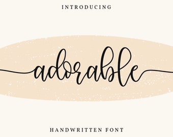 Adorable - Handwritten Font, Font With Tails, Script Font, Craft Font, Cricut Font