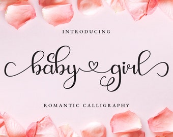 Baby Girl Font: Romantic Calligraphy Script for Wedding Invitations