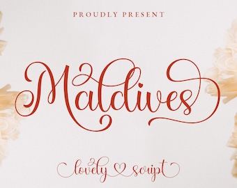 Maldives Calligraphy Font: Romantic Wedding Invitation Font