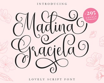 Madina Graciela Font: Romantic Calligraphy with Swashes