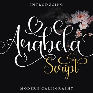 Arabela Script - Caligrafía romántica moderna, fuente de boda, fuente de invitación, fuente cricut