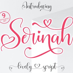 Serinah - Romantische Kalligraphie Schrift, Hochzeit Schrift, Lovely Font
