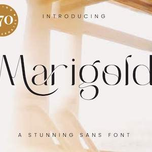 Marigold - Modern Font, Sans Serif Font, Font With Tails