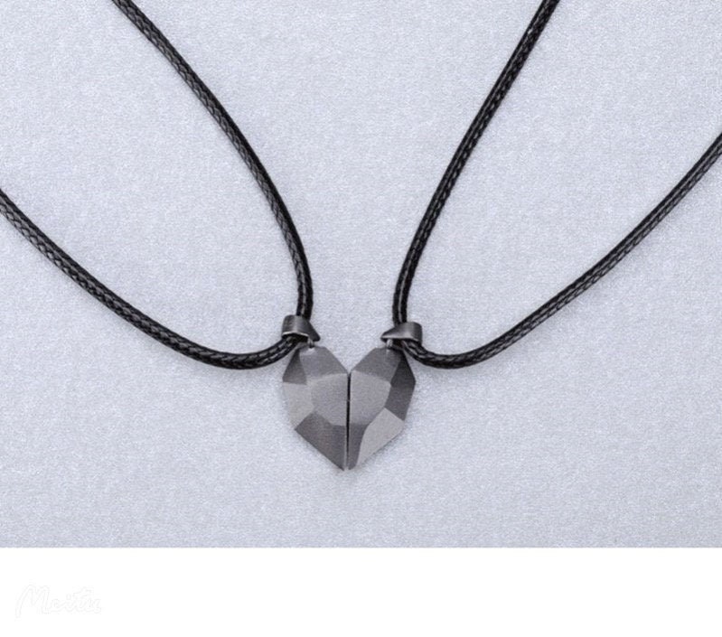Couple Necklaces for 2,  Personalized Magnetic Matching Promise neckl…