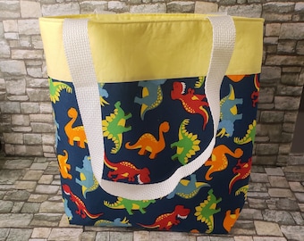 Child tote bag, Dinosaur, 11 x 12