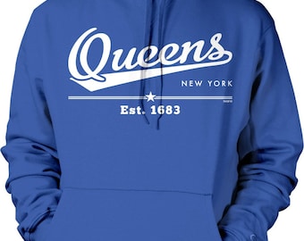 Queens, New York, Est 1683 Hooded Sweatshirt, HOOD_00905