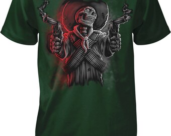 Skeleton Cowboy Gunslinger Men's T-shirt, HOOD_00800