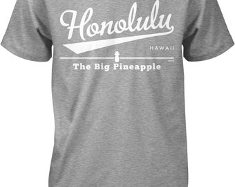 Honolulu, Hawaii, The Big Pineapple Men's T-shirt, HOOD_00889