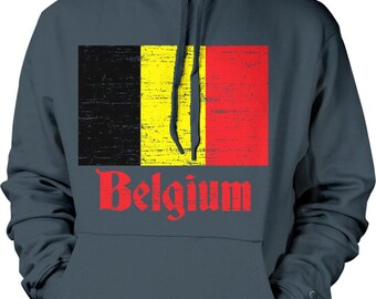Flag of Belgium, Belgique Belgian Flag Hooded Sweatshirt, HOOD_00043
