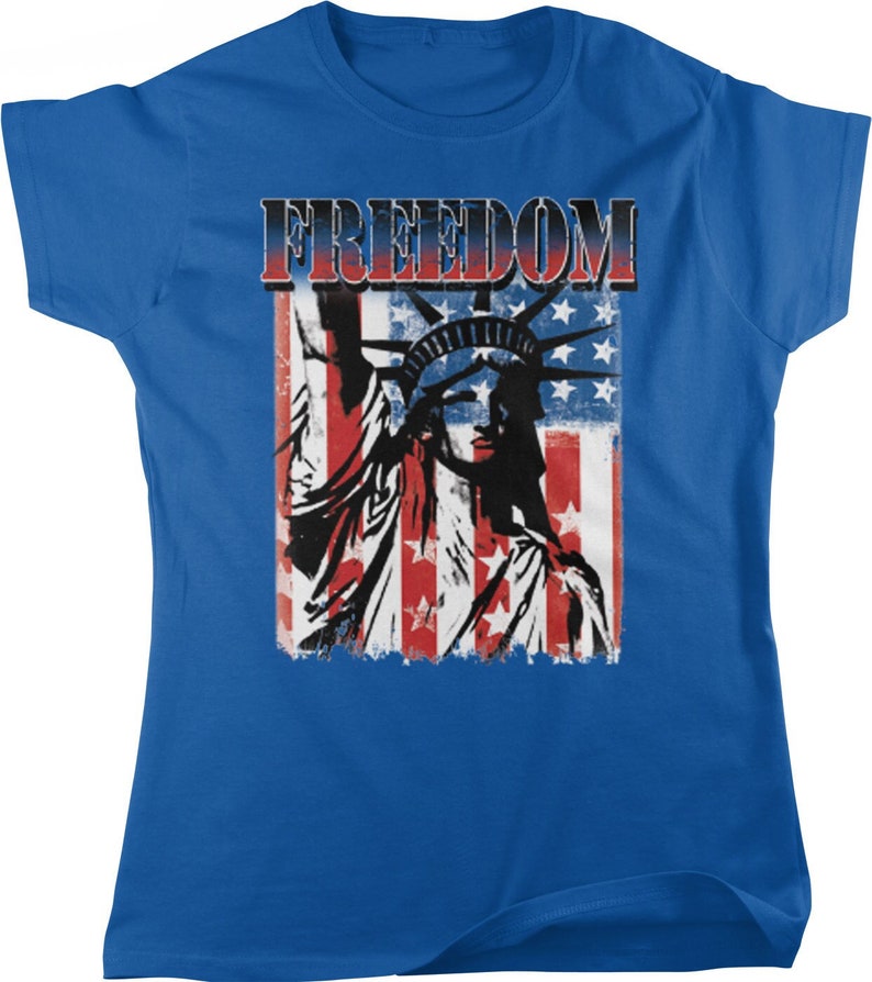 Freedom, Statue of Liberty, July 4th, USA Women's T-shirt, HOOD_00454 ...