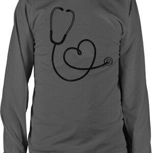 Stethoscope Heart Men&#39;s Long Sleeve Shirt, HOOD_00939