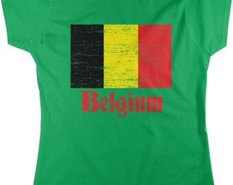 Flag of Belgium, Belgique Belgian Flag Women's T-shirt, HOOD_00043