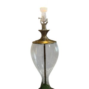 Vintage Hollywood Regency Urn Lamp Brass and Blown Glass Accent Table Lamp